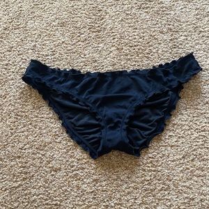 Victoria’s Secret size Medium black the ruffle cheeky swim bottoms